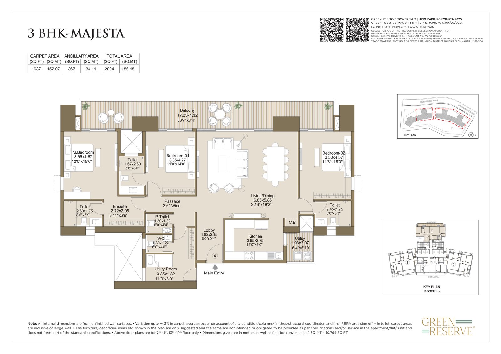 L&T green reserve 3bhk majesta floor plan